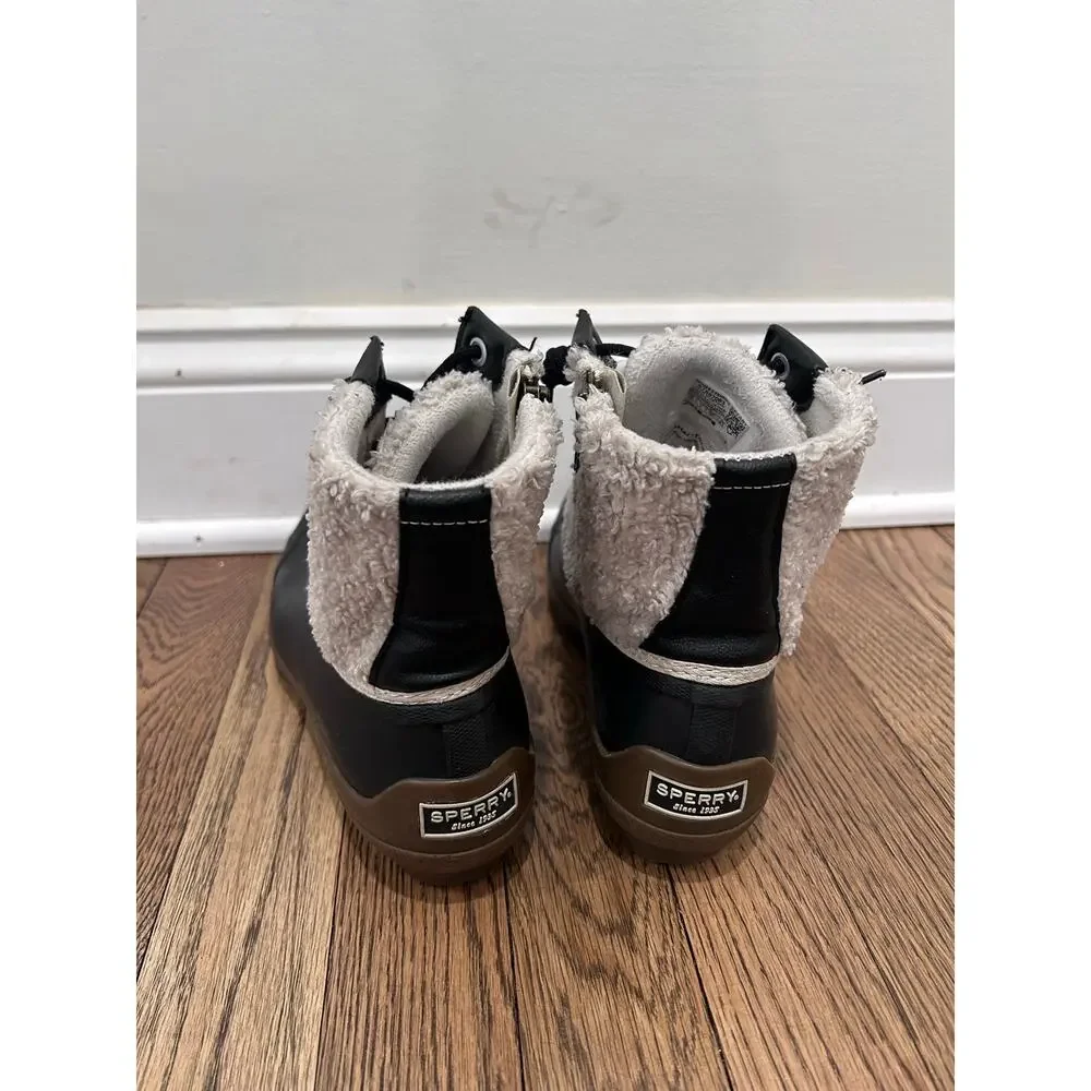 Sperry Women US 6.5/UK 4 Syren Gulf Sherpa Black White Duck Boot Gorpcore Preppy
